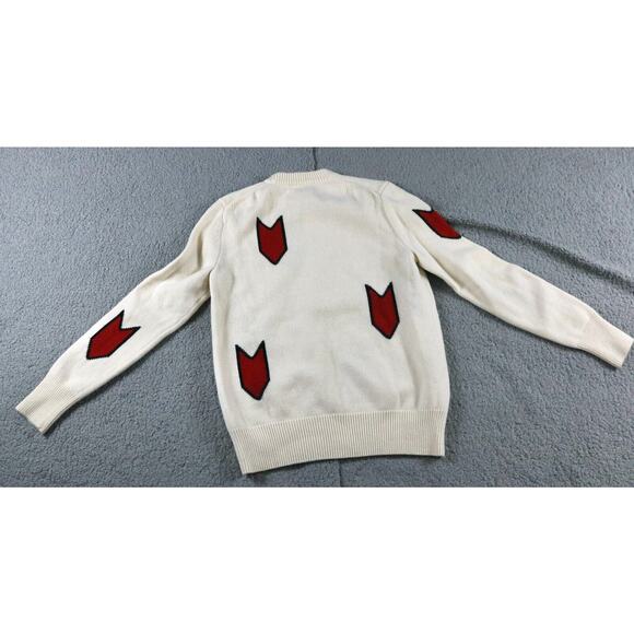 Rag & Bone Sweater Womens Xs Ivory Jackson Arrow Print Wool Crew Neck Pullover - Picture 2 of 6